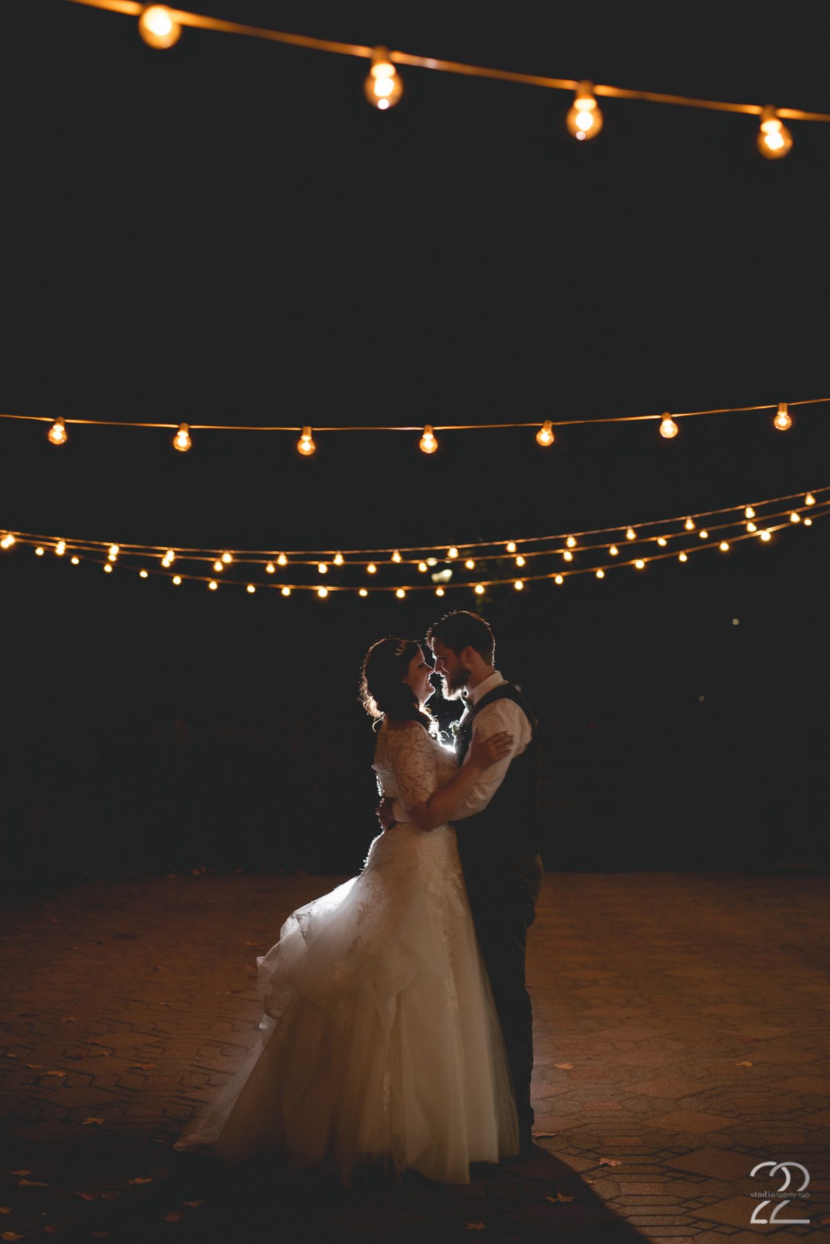 Backlit Wedding Couple Dancing